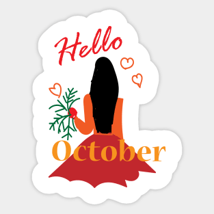 Hello October Sticker